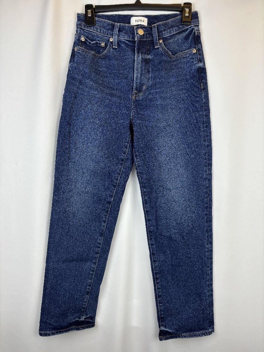 26 Pistola Charlie High Rise Straight Leg Jeans Classic Medium Wash Denim Classy